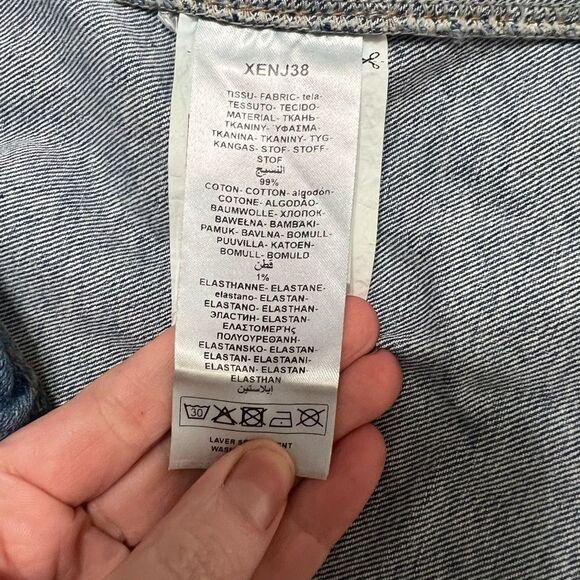 Naf Naf  denim, Skirt, Stone blue I’ll size 36 us size 6 pockets pearl button - Picture 9 of 14